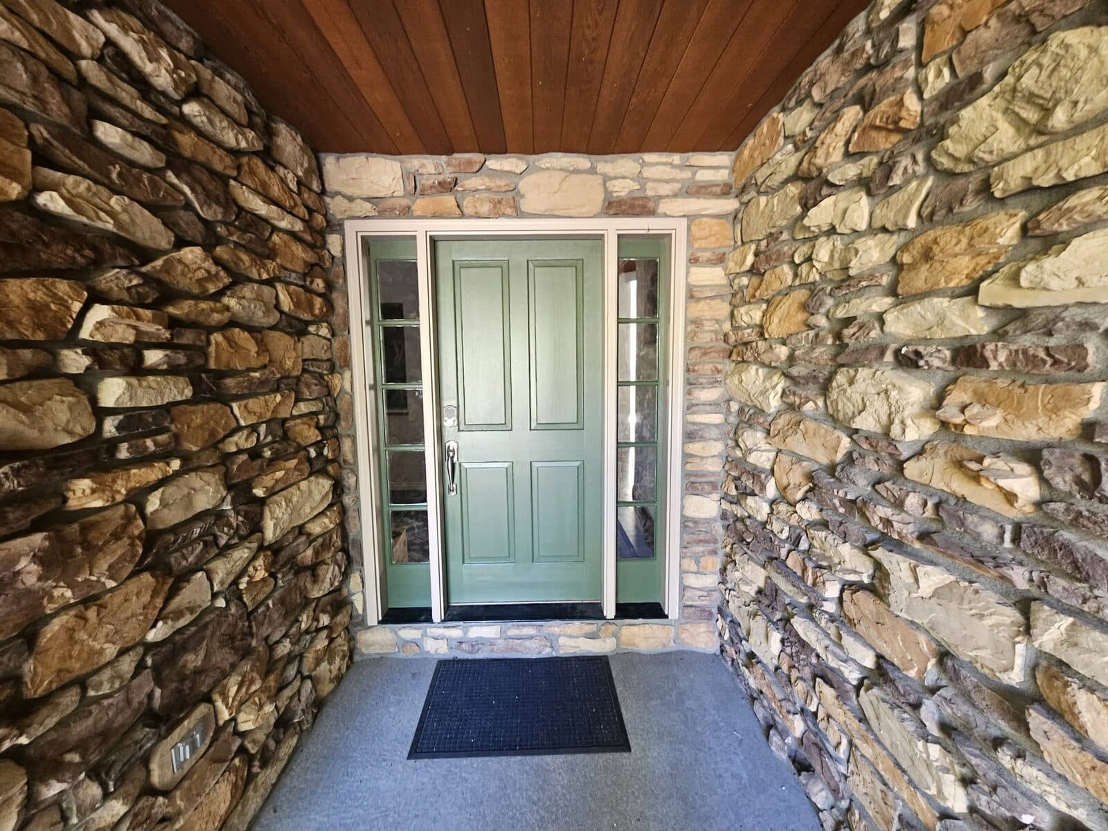 Entry door · stone entryway